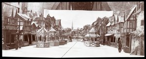 Model van het decor van een niet-geïdentificeerd toneelstuk ontworpen door Ernest Gros, 1906 door Byron Company